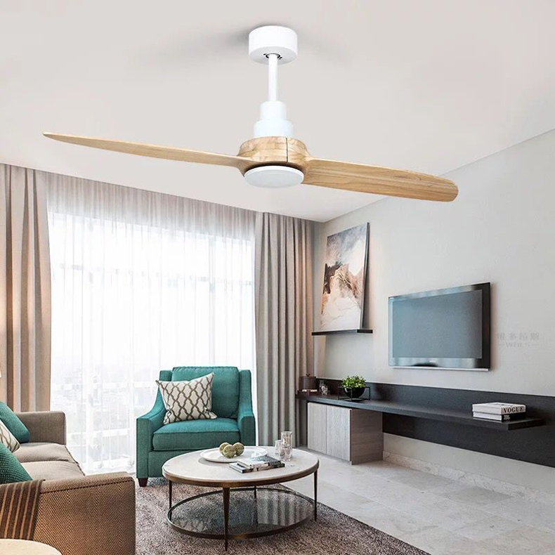 

2 wooden fan blade ceiling fan 60 inch Solid Wood Oil Rubbed Bronze pendent for dining room living room 220V