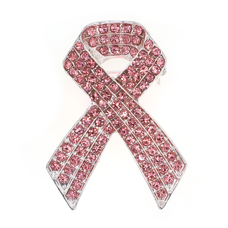 Pink Ribbon Brooch Breast Cancer Awareness Metal Pin For Women Girl Denim jacket Sweater Coat Shirt Lapel Pin Badge Jewelry-image-410309389
