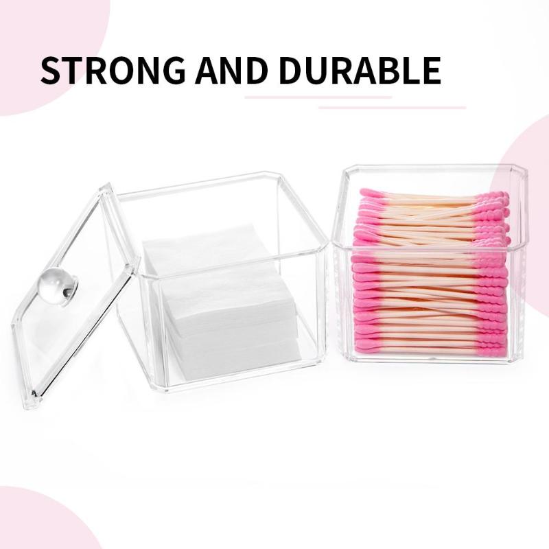 

Clear Two Layer Acrylic Makeup Cotton Pad Holder Organizer Swab Storage Box with Lid Facial Puffs Cosmetic Organizer