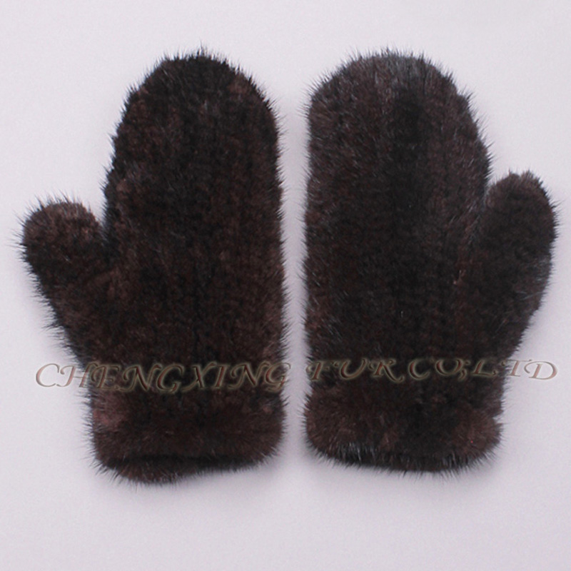 

CX-A-60G Hand Knit Real Girls' European Cheap Winter Fur Gloves