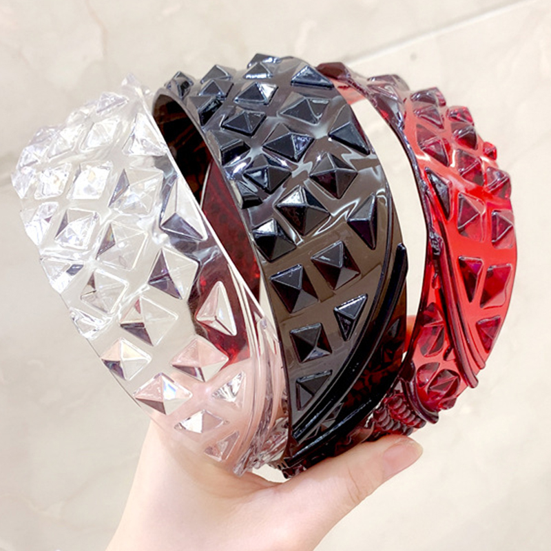

European Personality Transparent Crystal Plate Pineapple Pattern Embossed Crown Acrylic Hairband Fashion Women Party Hair band