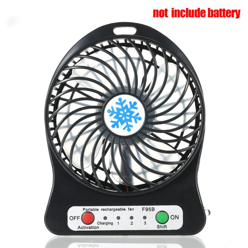 

Portable Rechargeable LED Light Summer Fan Mini USB Charging Air Cooler 3 Mode Speed Regulation Fan Not Included Battery