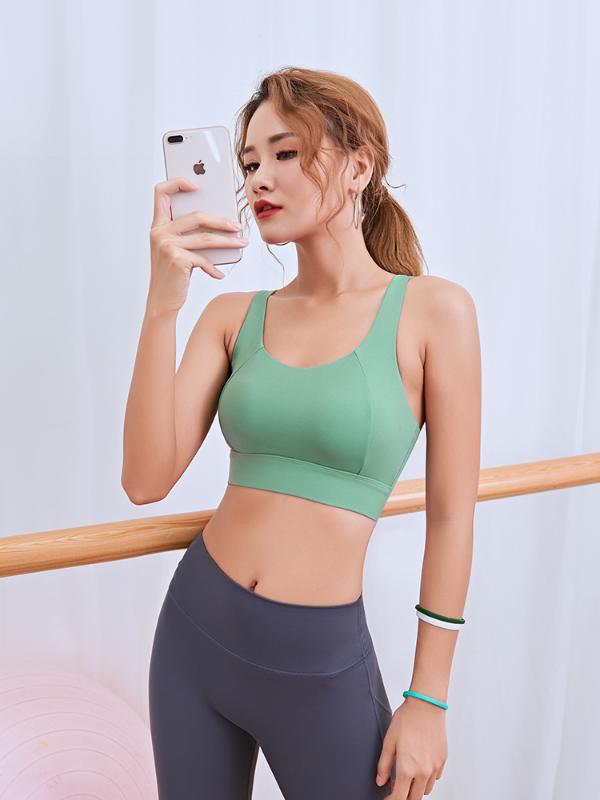 

Lusure sports bra shockproof yoga vest anti-sagging stereotyped beauty back bra fitness training running underwear, Blue