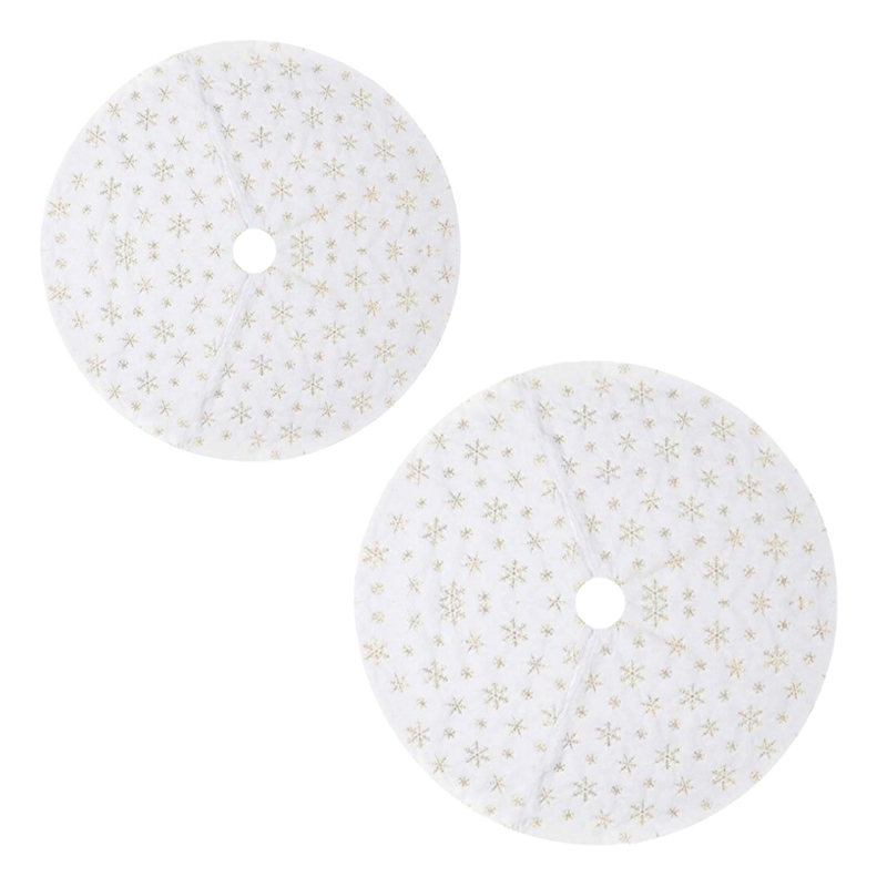 

Christmas Tree Skirt Snowflake Sequins Carpet Base Floor Mat Cover Decor