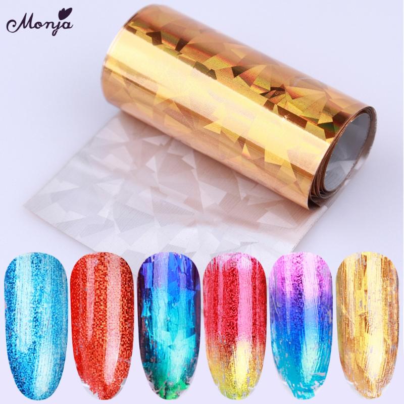 

Monja 10 Sheets 4*120cm Colorful Nail Art Holographic Laser Starry Sky Foil Stickers Transfer Decals 3D DIY Decoration, Style3