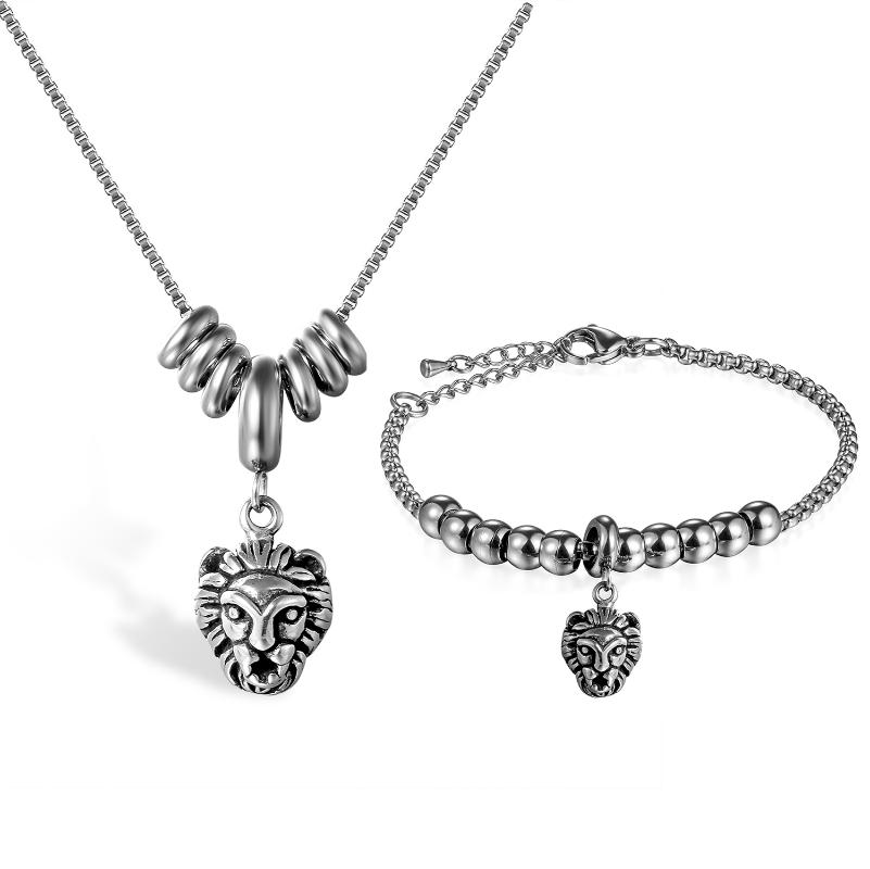 

BONISKISS New Fashion Stainless Steel Necklace For Men Beaded & Leaf Silver Color Jewelry Man's Choker Suspension Chain Pendants