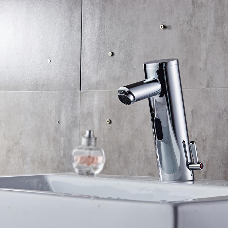 

Automatic Infrared Sensor Bathroom Smart Touchless Sink Faucet Basin Water Tap Deck Single Handle Deck Mounted for Kitchen Bath