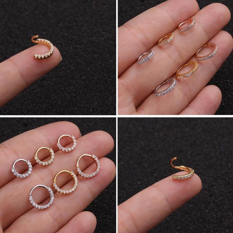 

1 Pcs Fashion New Nose Ring Zircon Cartilage Earrings Nostril American Jewelry Piercing Ring European and U2X6