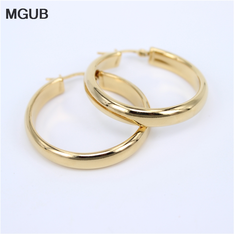 

35mm-45mm smooth and beautiful jewelry Big Circles hollow Hoop earrings stainless steel women cute female party gift LH371