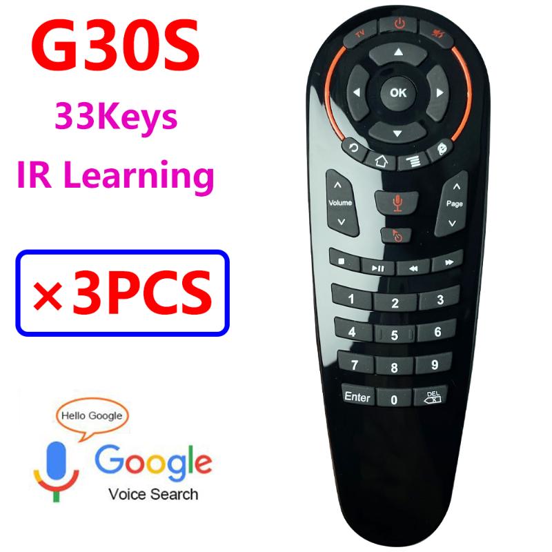 

3PCS] G30 G30S Air mouse voice flying mouse USB2.4G intelligent voice remote control gyroscope IR learning