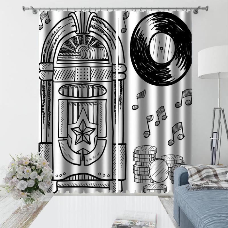 

High Quality Silk Photo Curtain Living Room Black Curtain Blackout Creative symbol roman 3D Printing, As the photo