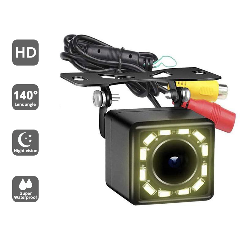 

New Square Rear View Camera For Car HD Night Vision Rearview Camera With 12 LEDS 140 Degree Super Waterproof Revese Park Cameras
