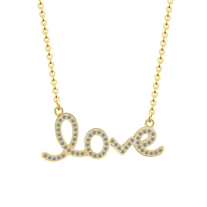 

LOVE Letter Pendant Vector LOVE Statement Gold Plated Crystal Girl Vintage Necklace Jewelry Man Proposes Engagemen