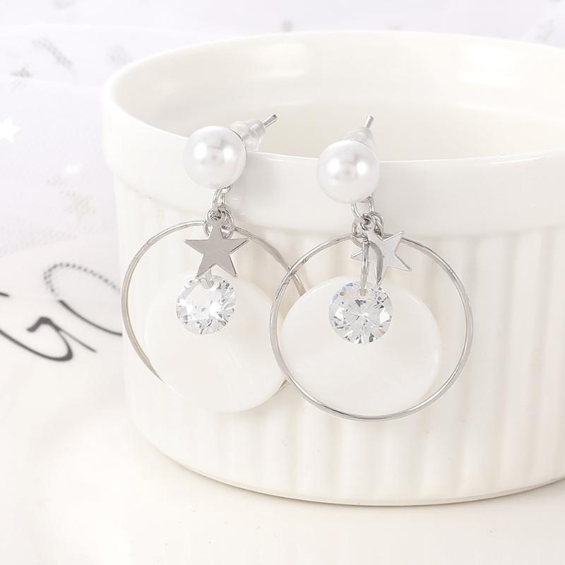 

Dangle & Chandelier WYBU Summer Style Stone Pendant Drop Earrings For Women Star With Pearl Push-Back Earring Ear Jewelry Girl Gift