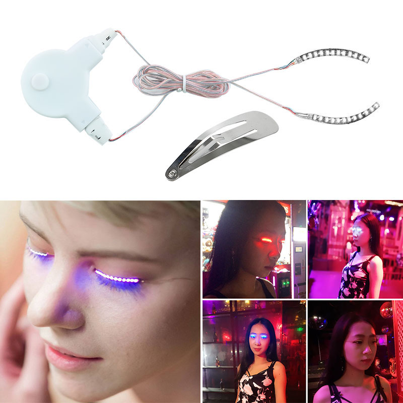 

Bisturizer 1set LED Flashing Eyelid False Eyelashes Eye Beauty Cosmetic Makeup False Eyelash for Party Costume Salon Pub Bar