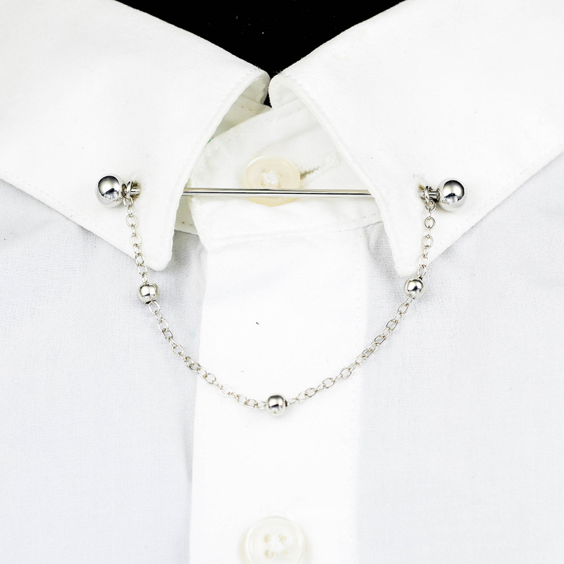 

Fashion New Gold Ball Tassel Collar Pins Spiral Scarf Buckle French Shirt Metal Brooch Jewelry Luxury Badge Men Accessories