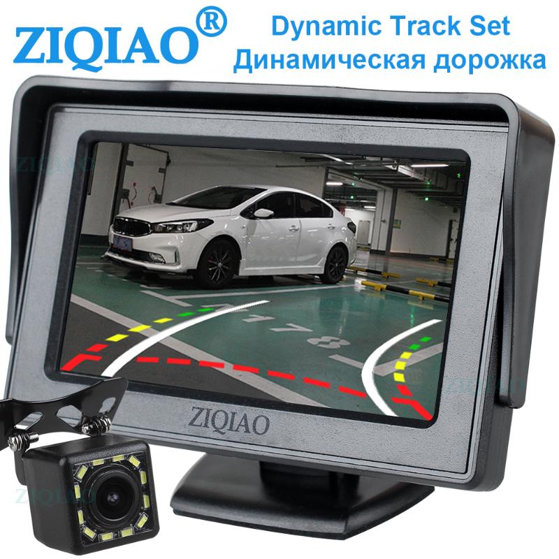 

ZIQIAO 4.3 Inch TFT LCD Monitor Car Rearview Monitoring System Dynamic Trajectory Tracks Rear View Camera