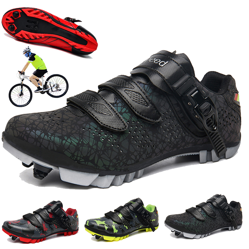 

Cycling Footwear Shoes Men SPD Cleats MTB Sneakers Man Self-locking Outdoor Sport Road Mountain Bike Sneaker Breathable Athletic Shoe, 2003 camo red