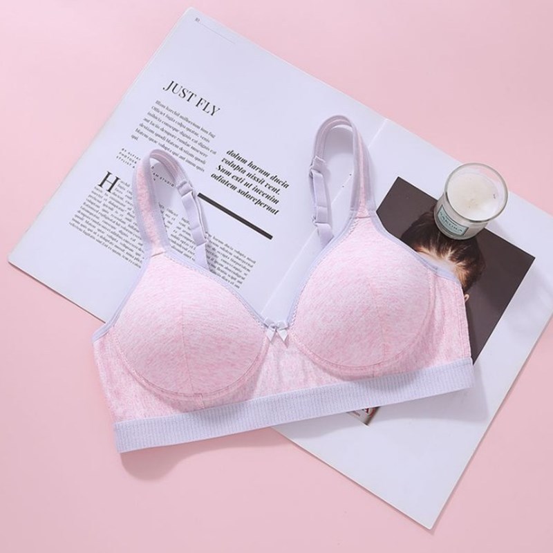 

Summer Period GIRL'S Underwear College Student at the Beginning of the High School Students Small Bust Thin Push up No Steel Rin, Gray