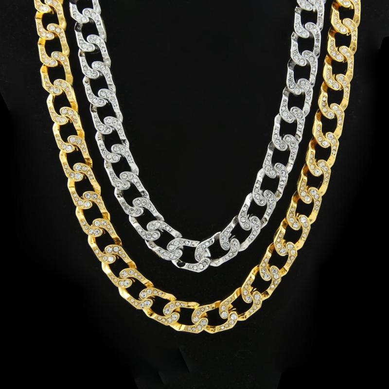 

out new full zircon Cuban chain necklace men's gold necklace hip hop jewelry gift