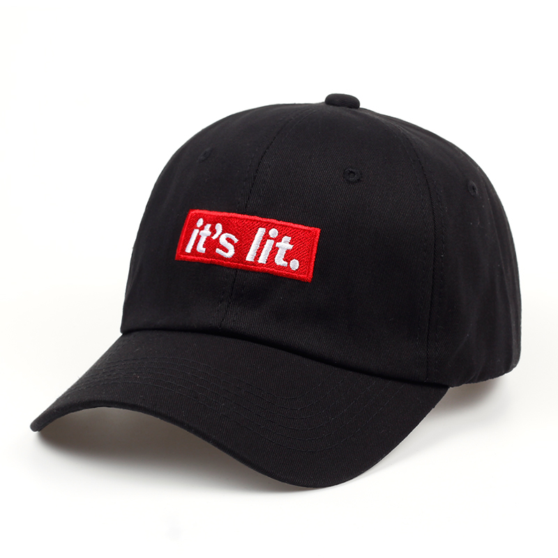 

Dad Hat it's lit. 100% Cotton Embroidery LIT Baseball Cap Trucker Sport Outdoor Women Men Casquette Hat Summer Fashion Snapback, White