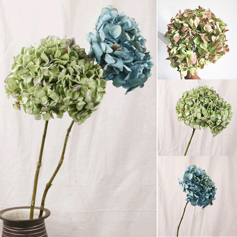 

Dried Flower Hydrangea Bouquet Plant Branch Wedding Party Home Floral Decor _WK, Yellow-green