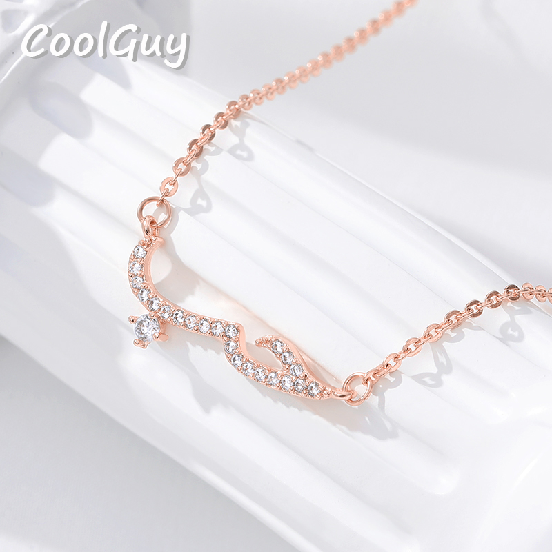 

Arabic Love Necklace Language Letter Pendant Woman Romantic Sweet Necklace Couple Jewelry Rose Gold Tricolor Copper Zircon
