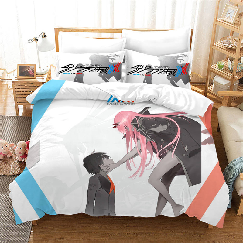 

Bedding Sets DARLING In The FRANXX Anime Bed Set Duvet Covers Cartoon Comforter Bedclothes Linen (No Sheet) 02