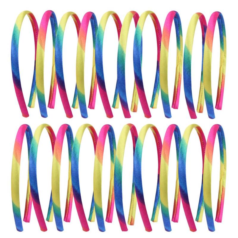 

1pc DIY Satin Headband Hard Headbands 1CM Satin Coverd Anti-slip Ribbon Colored Hair Bands for Women Girls