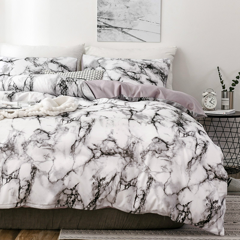 

Marble 3D Pattern Designer Beddings and Bed Sets  Double Queen Quilt Duvet Cover Comforter Beding Set Luxury Beddingoutlet, White