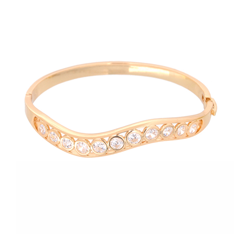 

2 Colors Charm Bracelet For Women Blending Shaped Cz Crystal Rhinestone Engagement Bracelets Bangle Wedding Jewelry