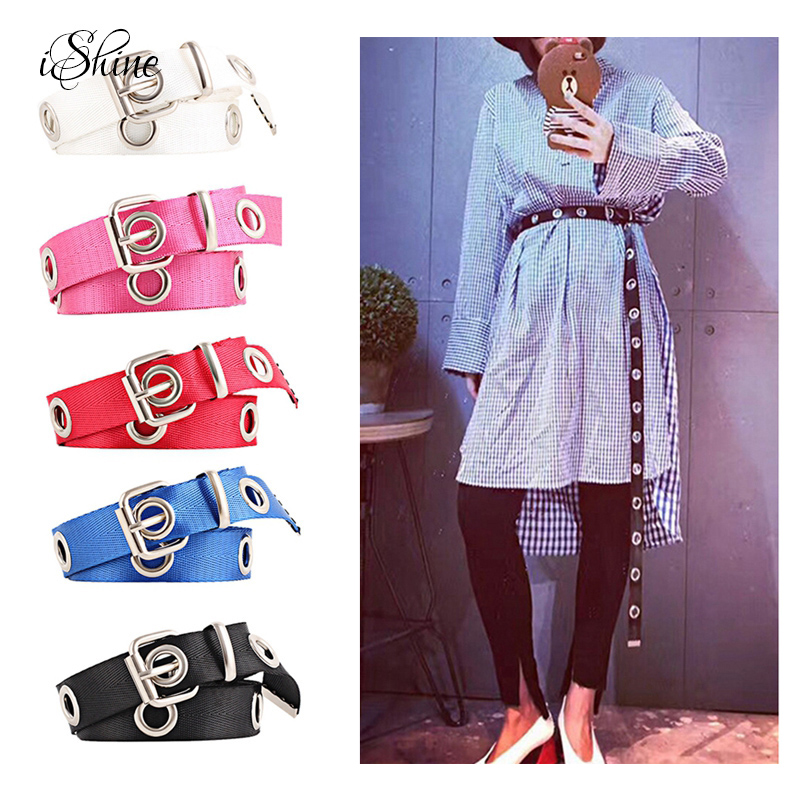 

High Street Style Rivet Hollow Out Canvas Belts Female Euramerican Stylish Fashion Waistband Designer Corset Belts Casual Daily, Black
