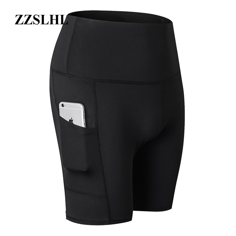 

Women' Yoga Shorts Leggings for Running Workout with Pockets Soft Breathable Women' High Waist Short Sport Femme, Blue