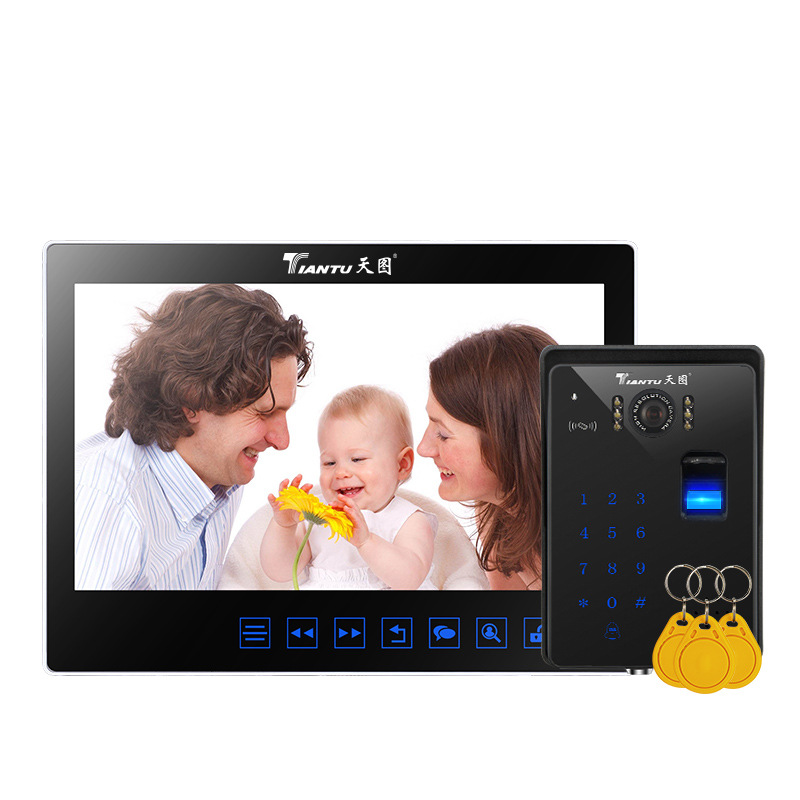

10-inch video intercom doorbell home wired high-definition fingerprint password photo and video access control system