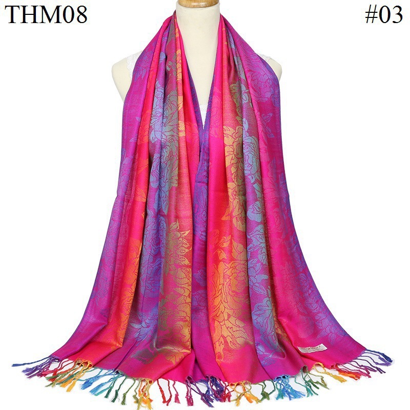 

Qiu dong ethnic wind shawl scarf female retro fringed shawl tourism hot heat preservation cotton jacquard scarf roses