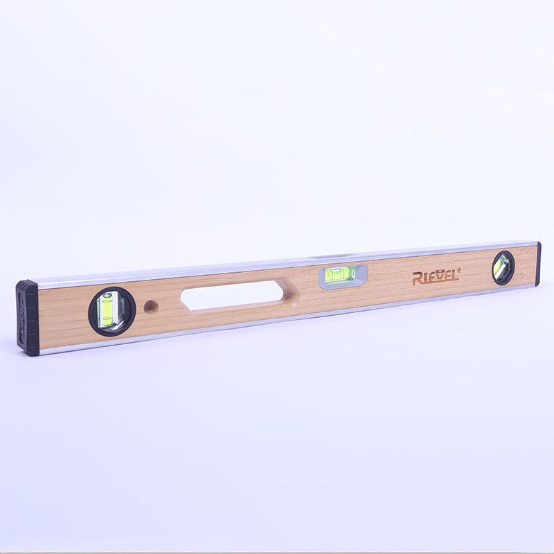 

Level ruler household multifunctional 60cm measuring tool 3 level bubble bamboo aluminum alloy with top view function