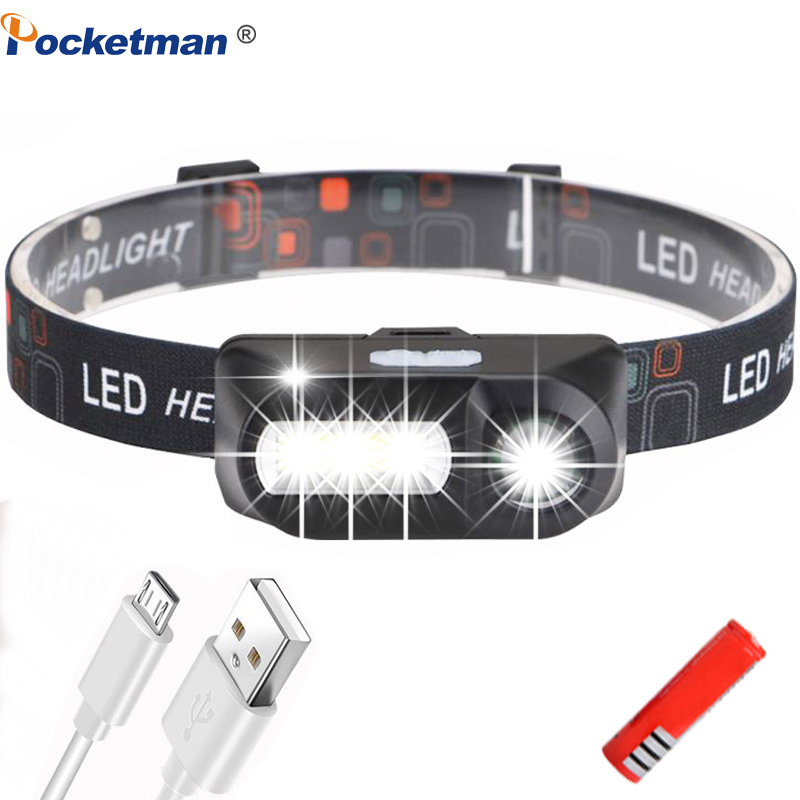 

Waterproof by 18650 Super Head Light LED Headlamp Outdoor Camping XPE+COB USB Charging Fishing Headlights