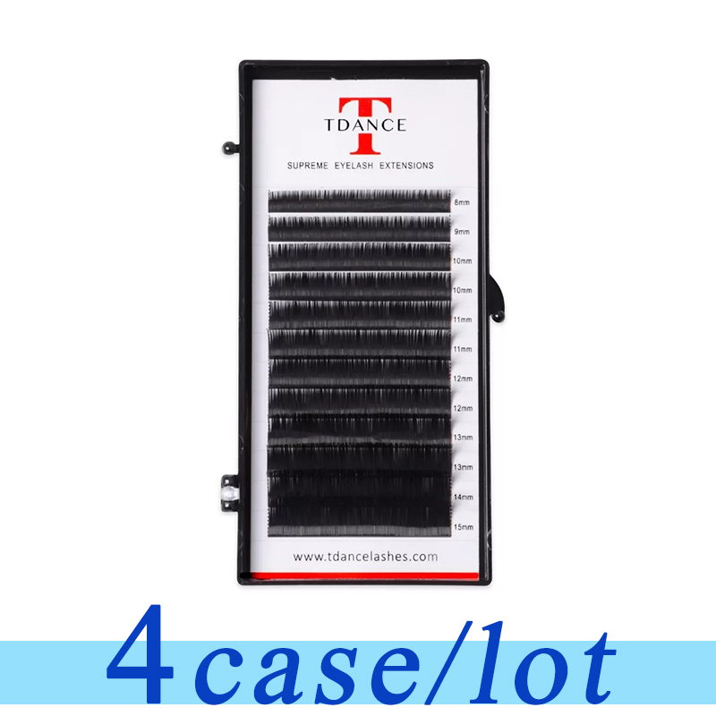 

TDANCE 4 CASES/LOT eyelashes extension supplies False professional mink Eyelashes Extensions Russian Volume Lashes