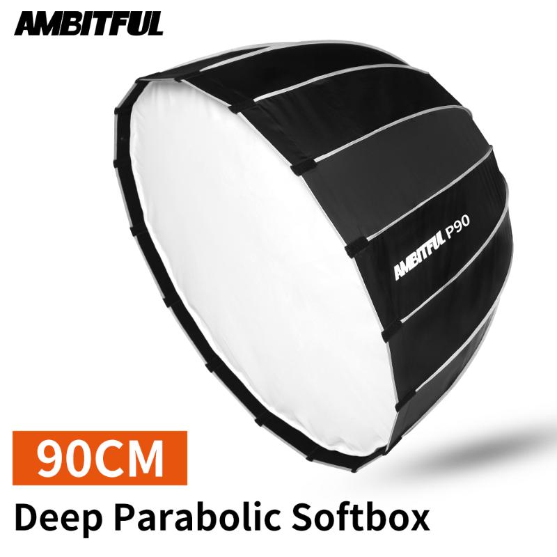

AMBITFUL P90 90CM Deep Parabolic Bowens Mount Quickly Fast Installation Portable Softbox Flash Speedlite Reflector Studio Softbo