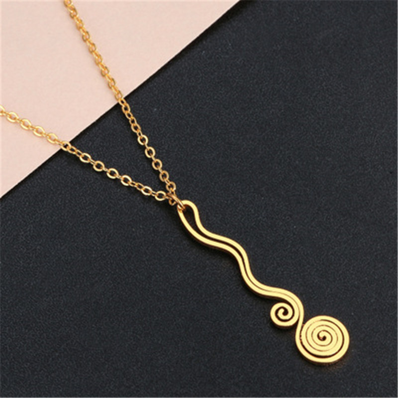 

European and American fashion simple new jewelry stainless steel swirl pendant ladies clavicle necklace jewelry