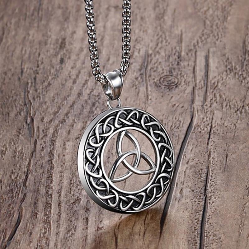 

Stainless Steel Gothic Knot Pendant Necklace Vintage Viking Pirate Sign Necklaces Jewelry Gift