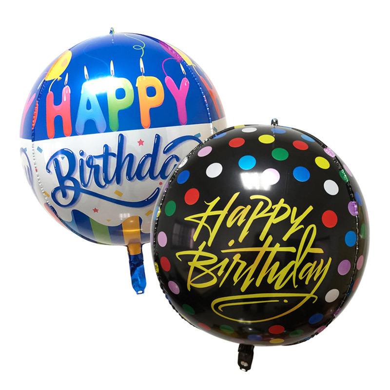 

1pcs 22 inch 4D happy birthday Lantern globos 1st birthday party decorations kids foil balloons boy or girl balloons