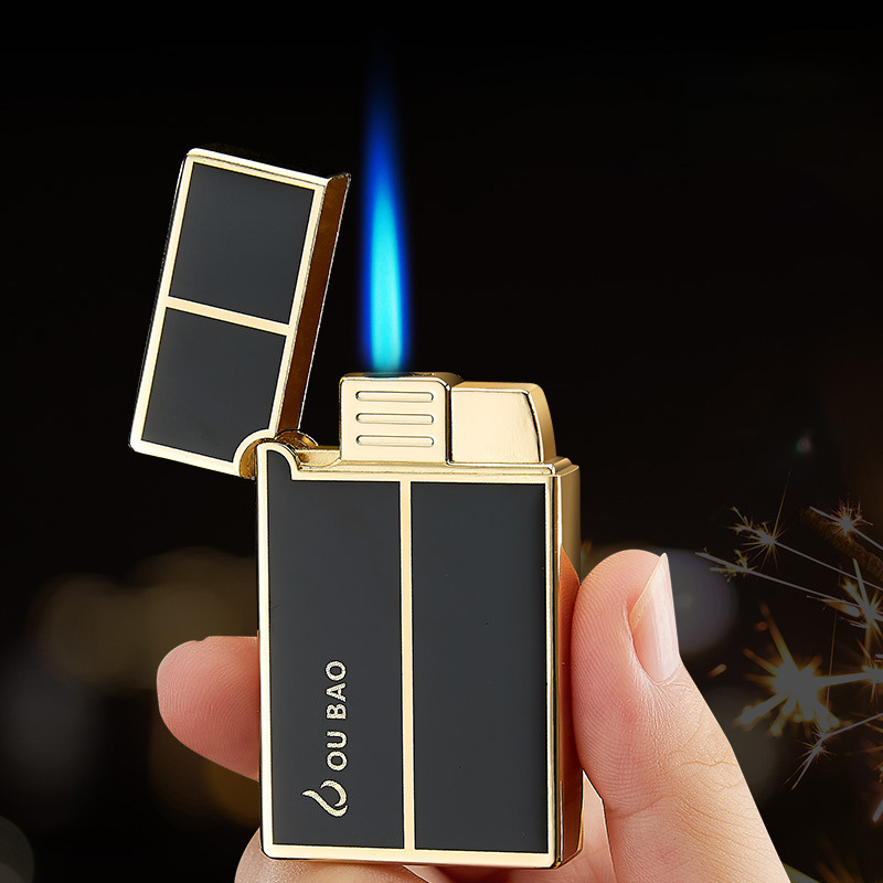 

Windproof Gas Jet Lighter Butane "DING" Sound Turbo Torch Lighter For Cigar Pipe Cigarette Metal 1300 C Lighter Blue Fire Cigarette Accessor