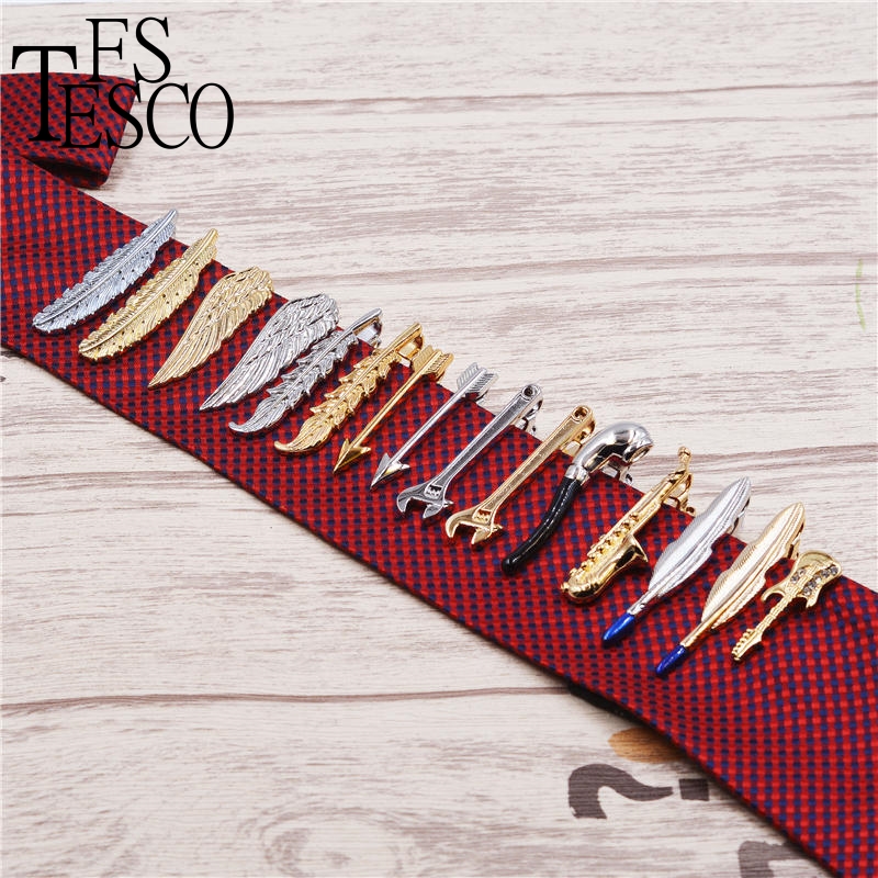 

Creative men tie clip wing feather Hu high sword tie bars pin shape wrench