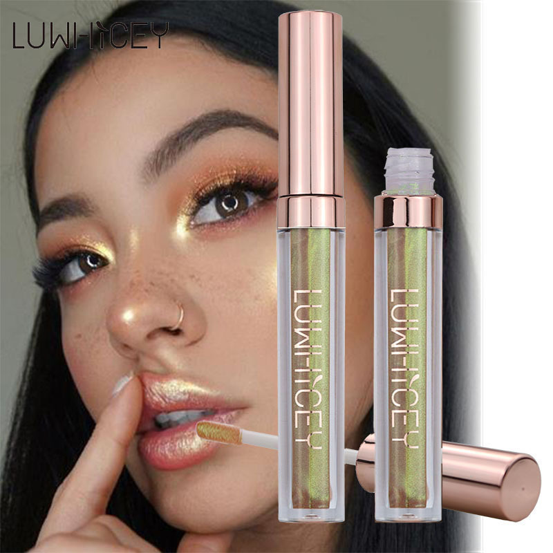 

10 colors lipgloss shimmer metal texture waterproof long lasting liquid lipstick women make up non-fading lipgloss