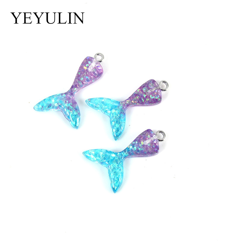 

10pcs 30*17mm Tail Flatback Resin Charms Fashion Jewelry Making Necklace Pendant Keychain Charms For DIY Decoration