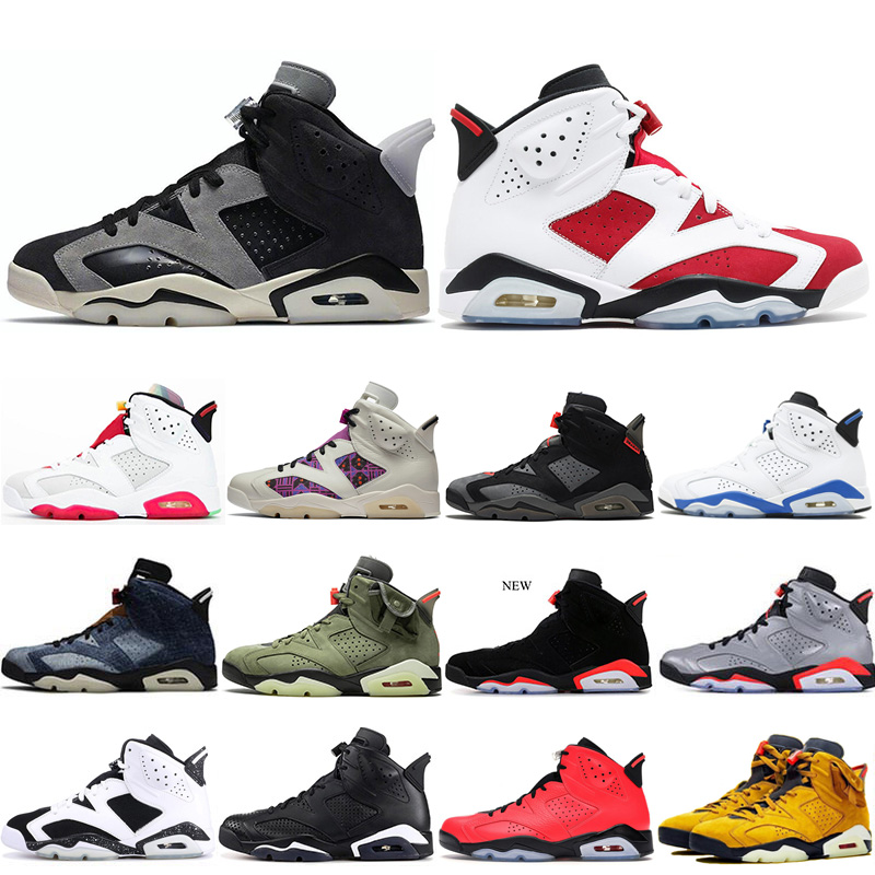 

Tech Chrome Hare 6 6s Mens Basketball Shoes Infrared Bred UNC Carmine black cat Oreo Men Sports Trainers Sneakers shoes 7-13, Old black infrared