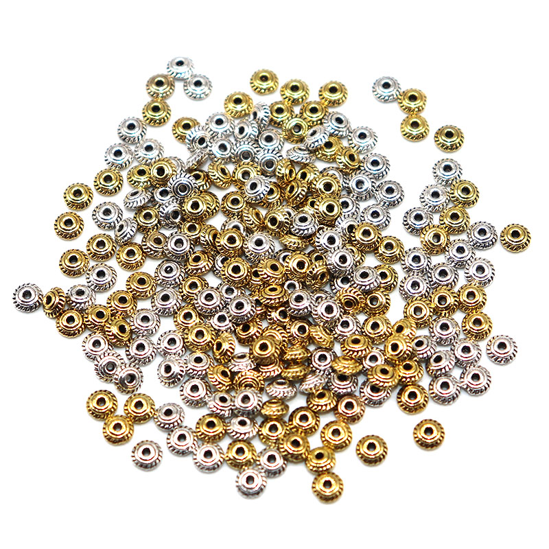 

1000pcs Tibetan Silver gold Spacer Beads For Jewelry Making Diy Bracelet Necklace Accessories Wholesale 4mm