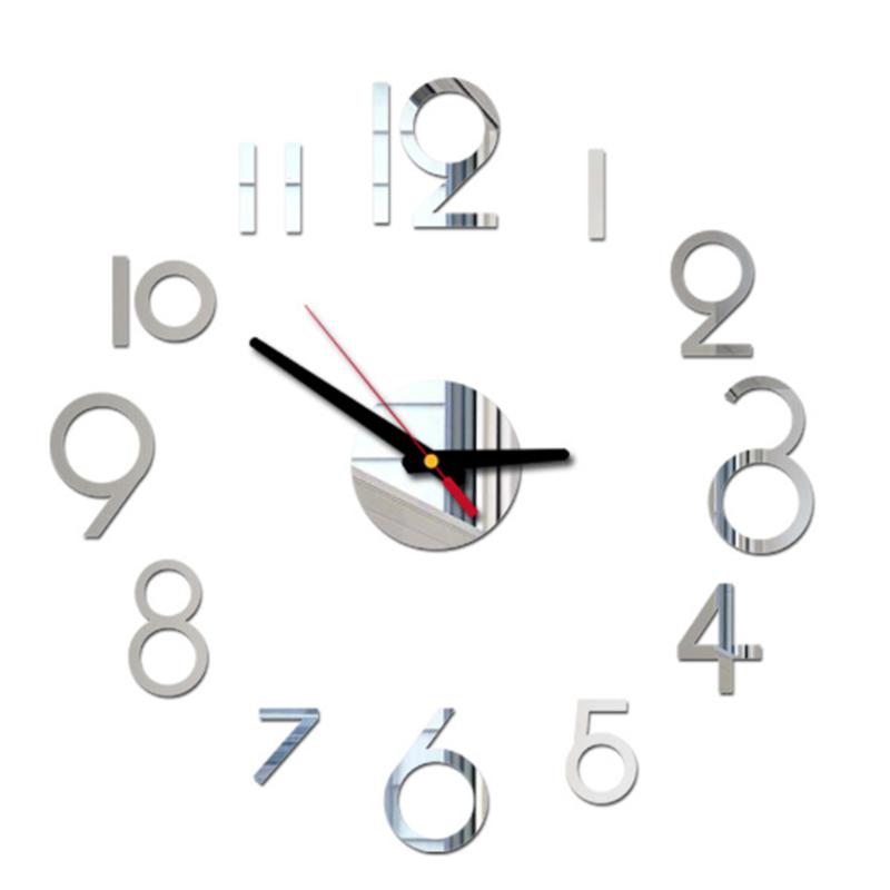 

Full Digital Simple For Home Decorative Bedroom Acrylic Mirror Battery Operated DIY Large Silent Gifts Wall Clock Modern