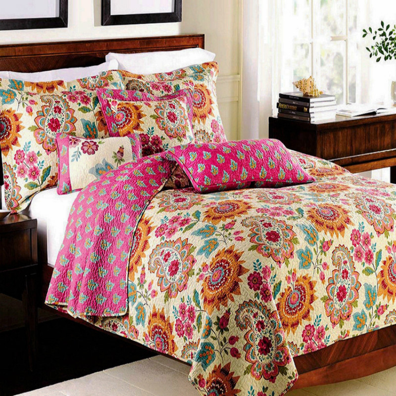 

New Bedding Cotton Retro Floral Style Three-Piece Set duvet set edredones y conjuntos de ropa de cama comforter bedding sets, Three pieces 230x250